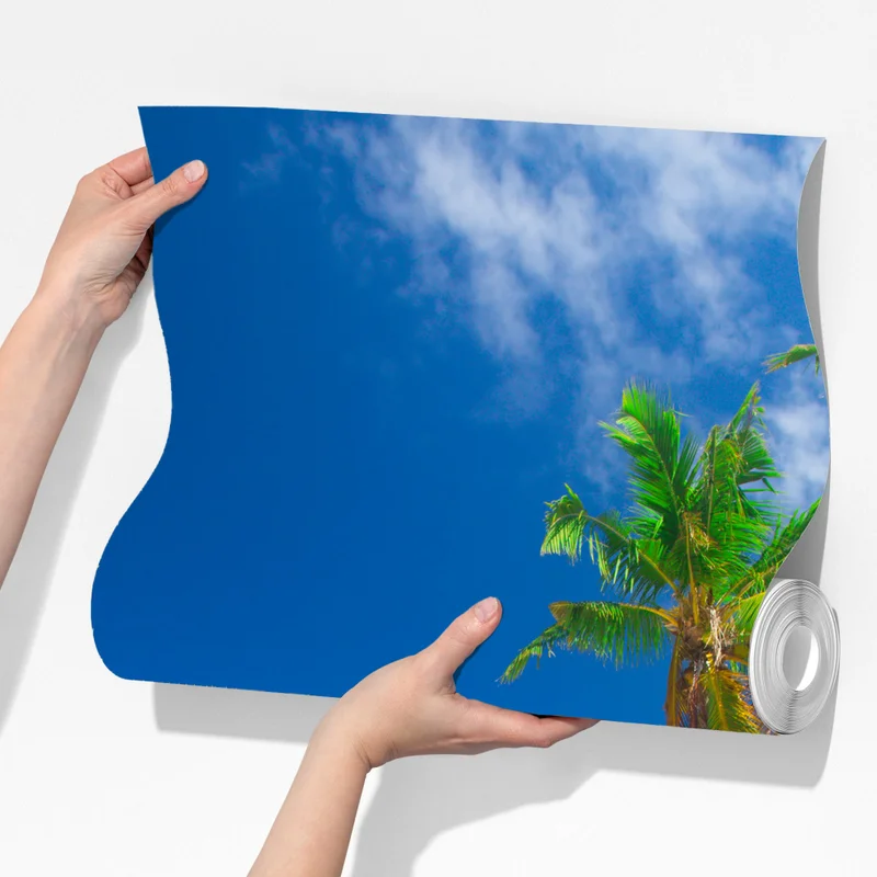 Fototapeta tropikalne palmy na turkusowej plaży Fototapeta tropikalne palmy na turkusowej plaży