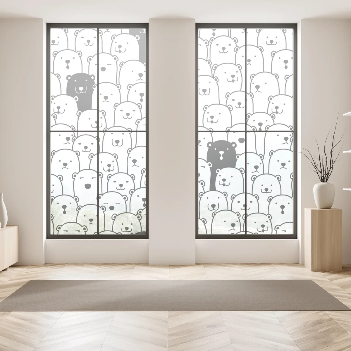 Fensteraufkleber niedliches muster mit bären Fensteraufkleber niedliches muster mit bären