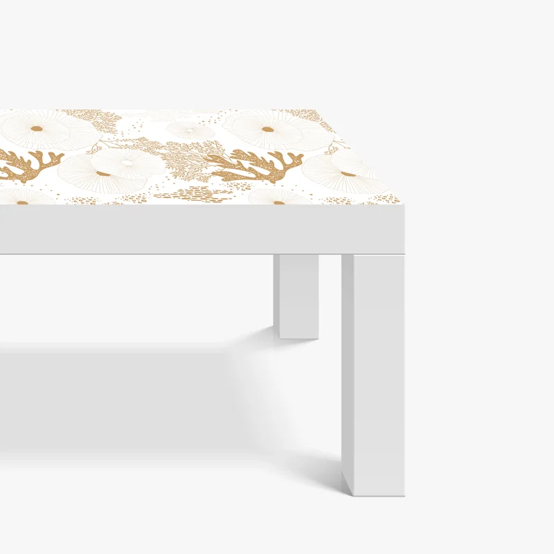 Tischaufkleber und Schreibtischaufkleber zartes goldenes korallenmuster