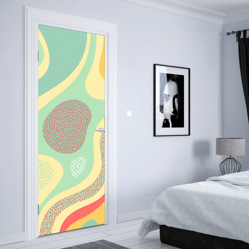 Türaufkleber pastelliges organisches abstraktes muster