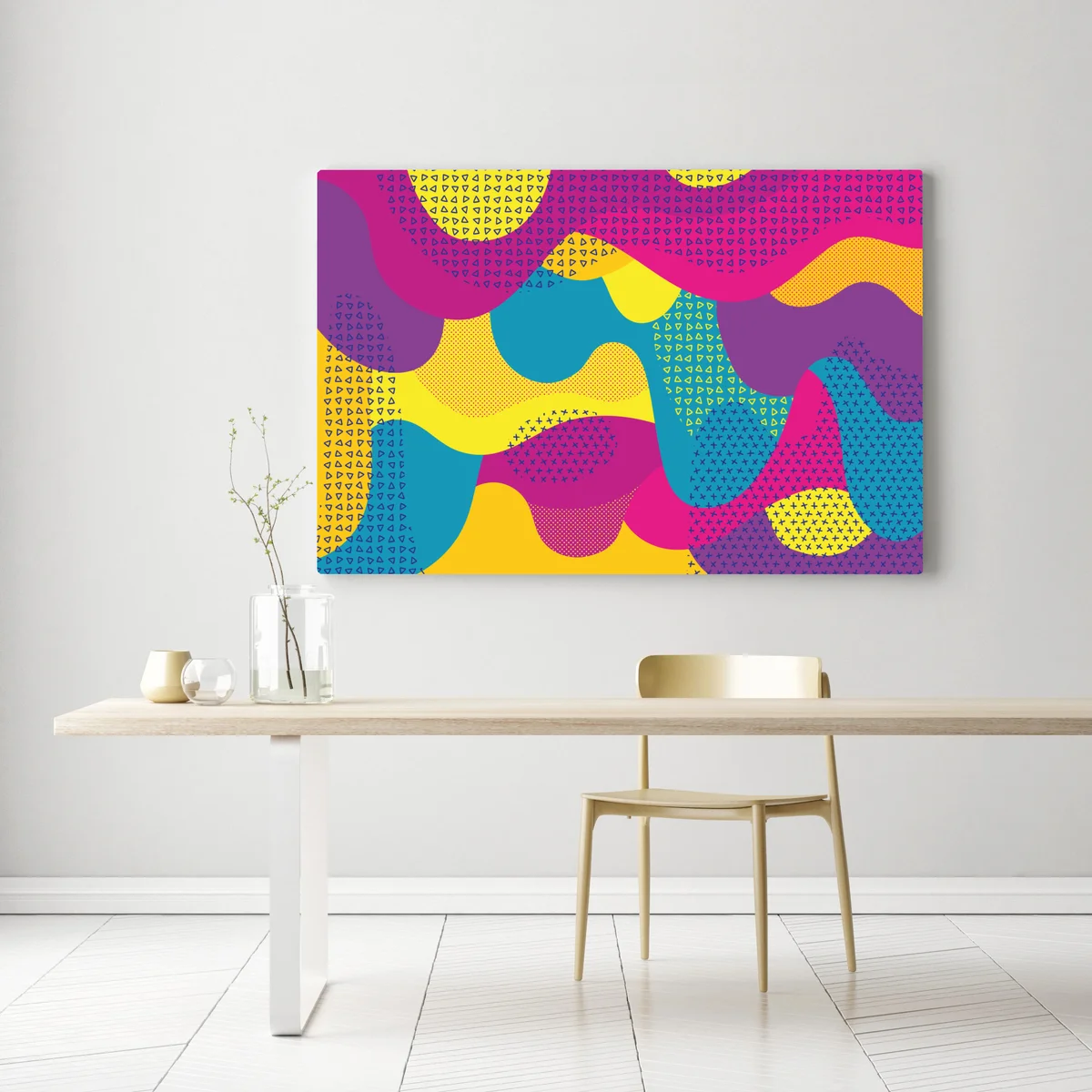 Leinwandbild leuchtendes abstraktes wellenmuster Leinwandbild leuchtendes abstraktes wellenmuster