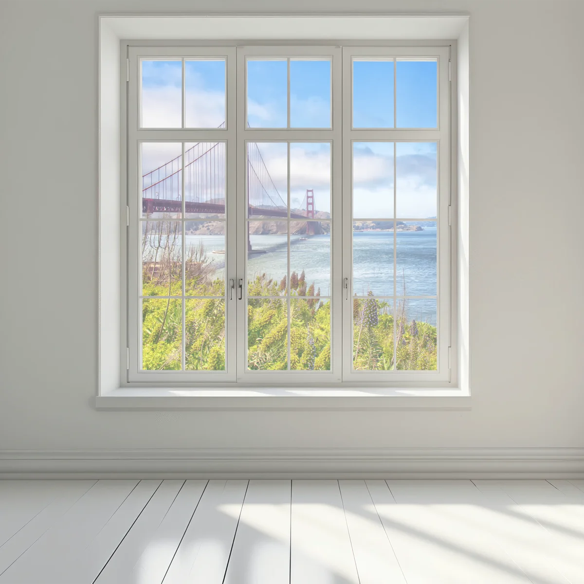 Fensteraufkleber Golden Gate über der Bucht von San Francisco Fensteraufkleber Golden Gate über der Bucht von San Francisco