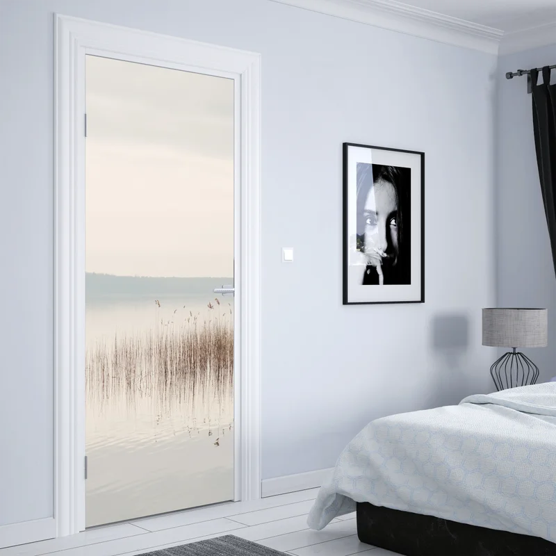 Türaufkleber ruhige schilfzone am see Türaufkleber ruhige schilfzone am see