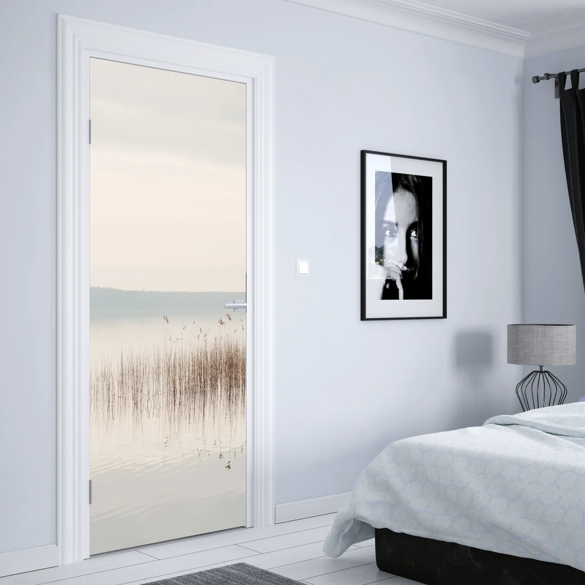 Türaufkleber ruhige schilfzone am see Türaufkleber ruhige schilfzone am see