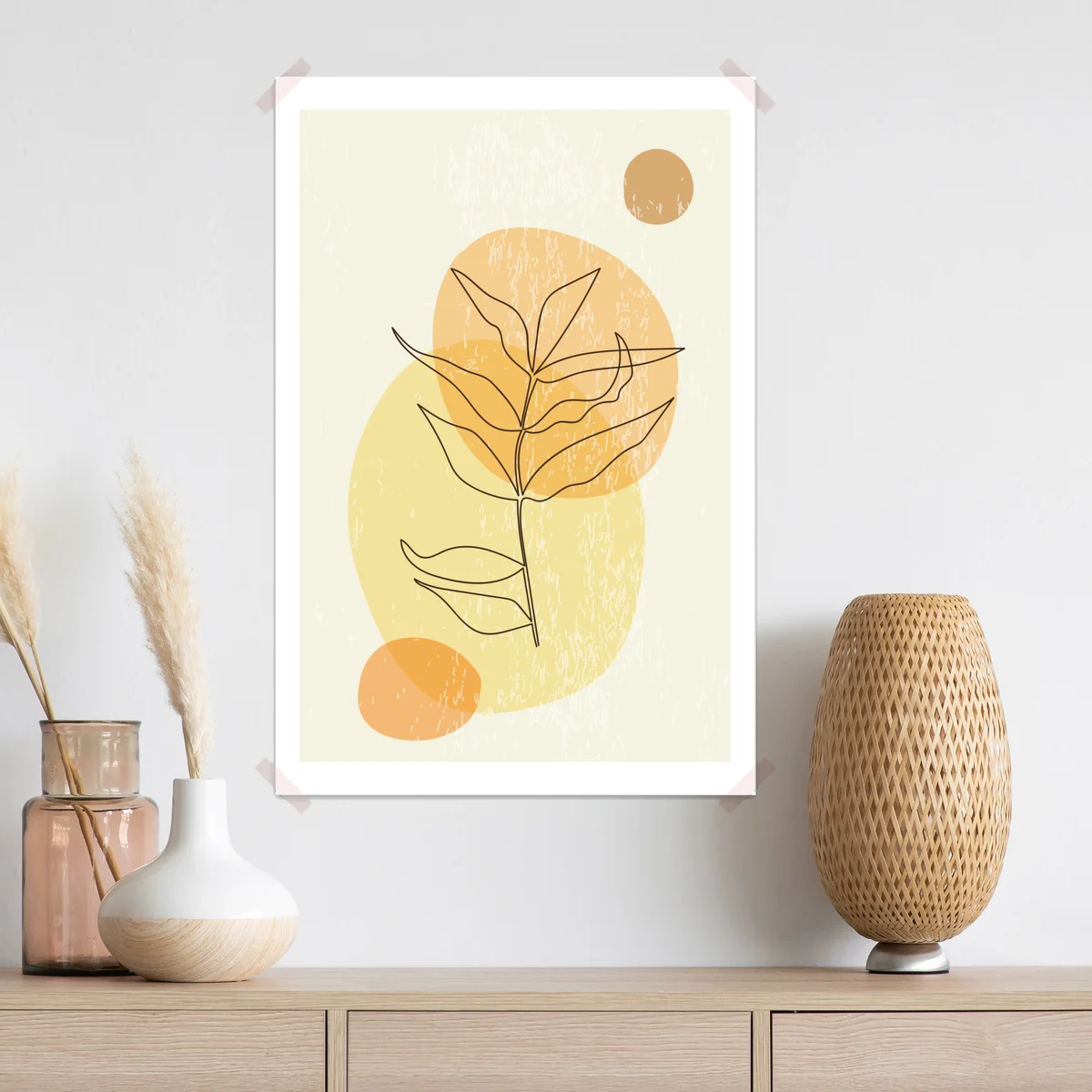 Poster abstrakte botanische linienzeichnung in pastelltönen • Poster bei Wallnifity® Poster abstrakte botanische linienzeichnung in pastelltönen • Poster bei Wallnifity®