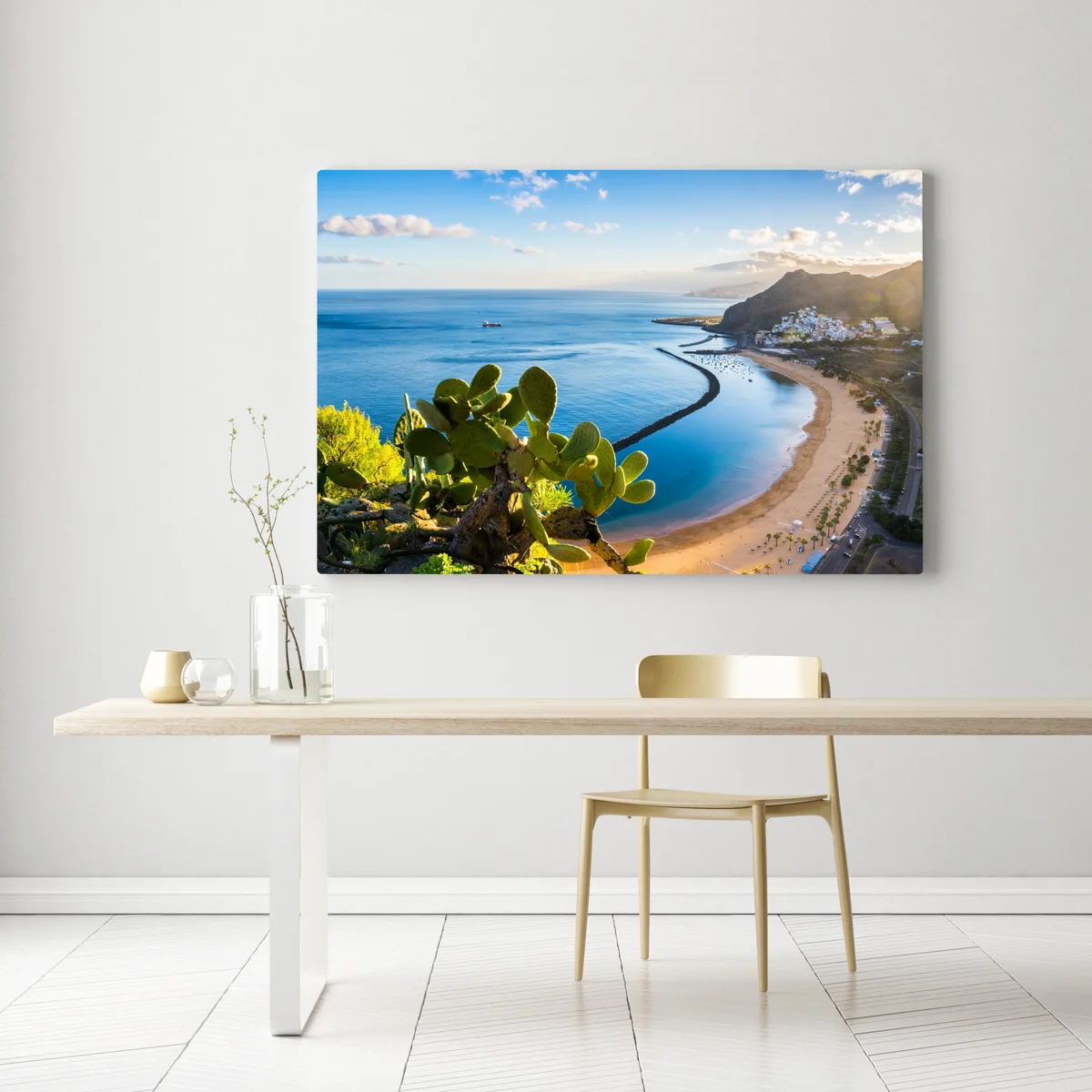 Leinwandbild sonniger strand Las Teresitas panorama Leinwandbild sonniger strand Las Teresitas panorama