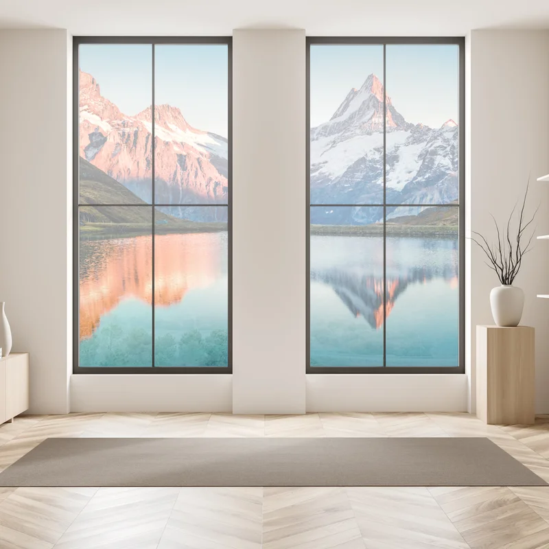 Fensteraufkleber sonnenuntergangsreflexionen am Bachalpsee, Schweiz Fensteraufkleber sonnenuntergangsreflexionen am Bachalpsee, Schweiz