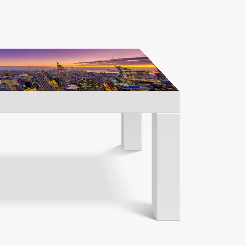 Tischaufkleber und Schreibtischaufkleber lebendige New York skyline bei sonnenuntergang