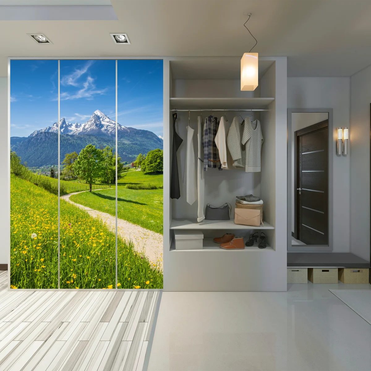 Schrankaufkleber alpenwiese und bergpfad Schrankaufkleber alpenwiese und bergpfad