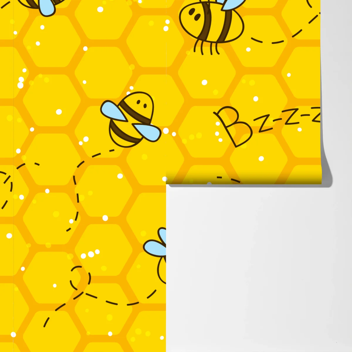 Fototapete niedliches bienen- und wabenmuster Fototapete niedliches bienen- und wabenmuster