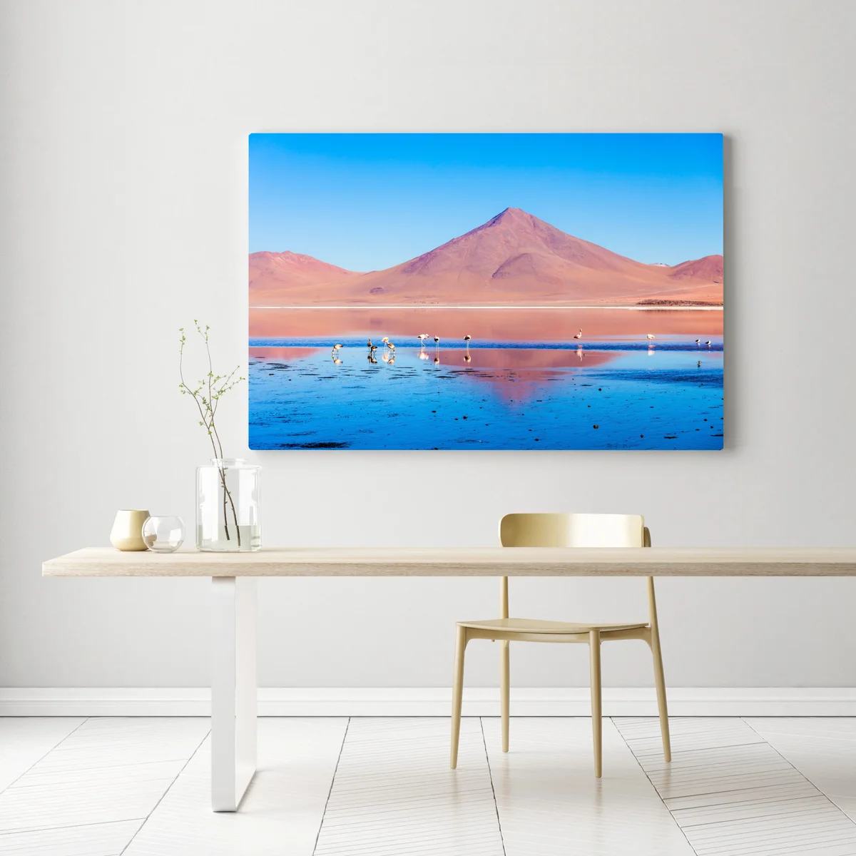 Leinwandbild flamingos am Laguna Colorada, Bolivien Leinwandbild flamingos am Laguna Colorada, Bolivien