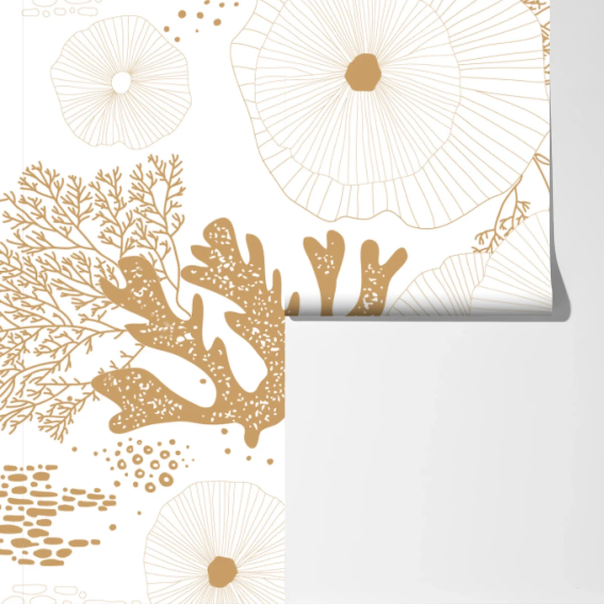 Fototapete zartes goldenes korallenmuster Fototapete zartes goldenes korallenmuster