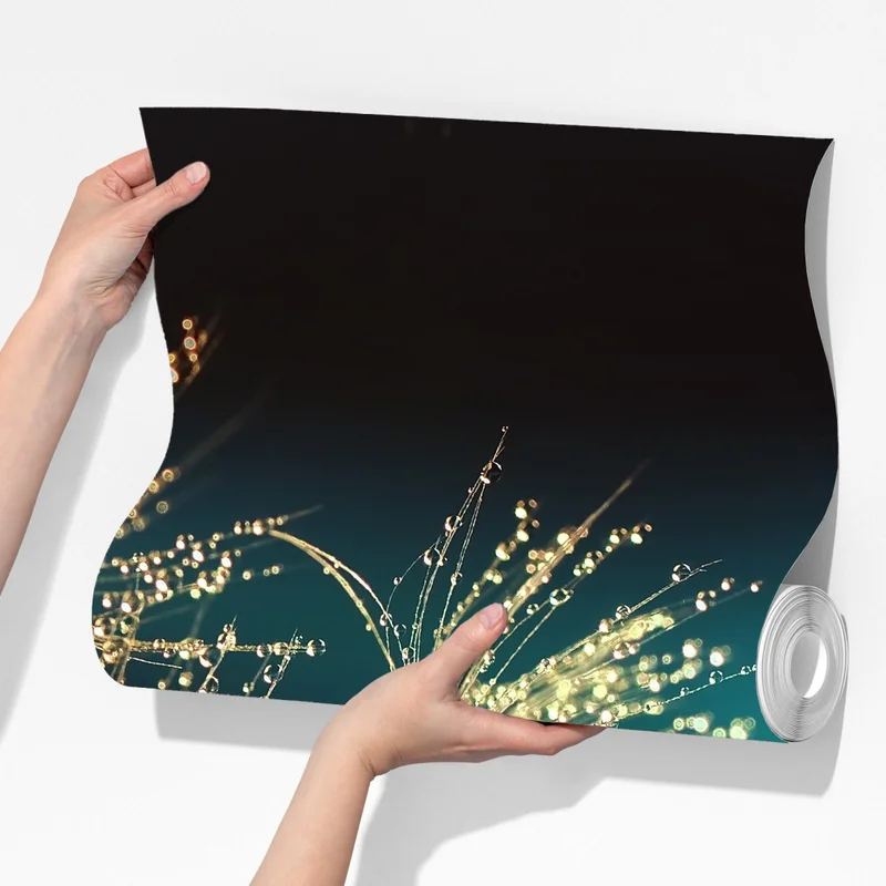 Fototapete goldene reflexion von löwenzahnsamen Fototapete goldene reflexion von löwenzahnsamen