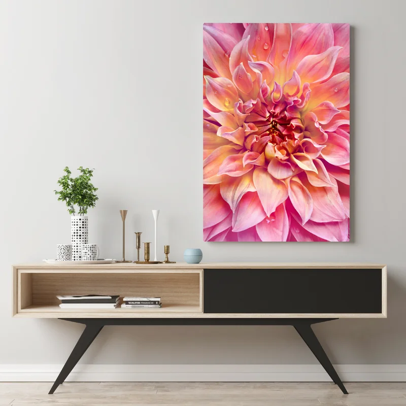 Leinwandbild rosa dahlie nahaufnahme Leinwandbild rosa dahlie nahaufnahme