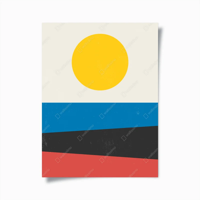 Poster gelbe sonne geometrische komposition • Poster bei Wallnifity® Poster gelbe sonne geometrische komposition • Poster bei Wallnifity®