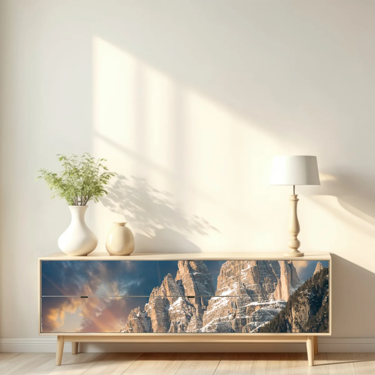 Repositionierbarer Aufkleber dramatischer sonnenuntergang über den Dolomiten Repositionierbarer Aufkleber dramatischer sonnenuntergang über den Dolomiten