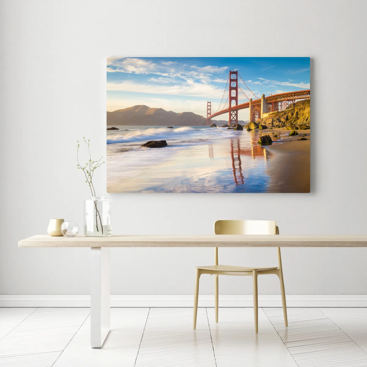 Leinwandbild Golden Gate Bridge bei sonnenuntergang Leinwandbild Golden Gate Bridge bei sonnenuntergang