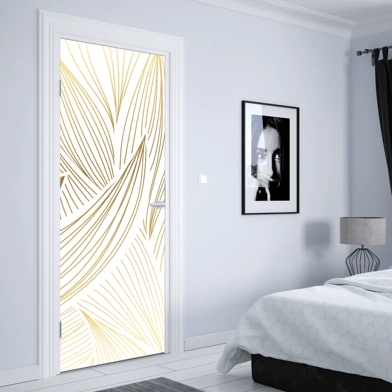 Türaufkleber goldene blattlinien