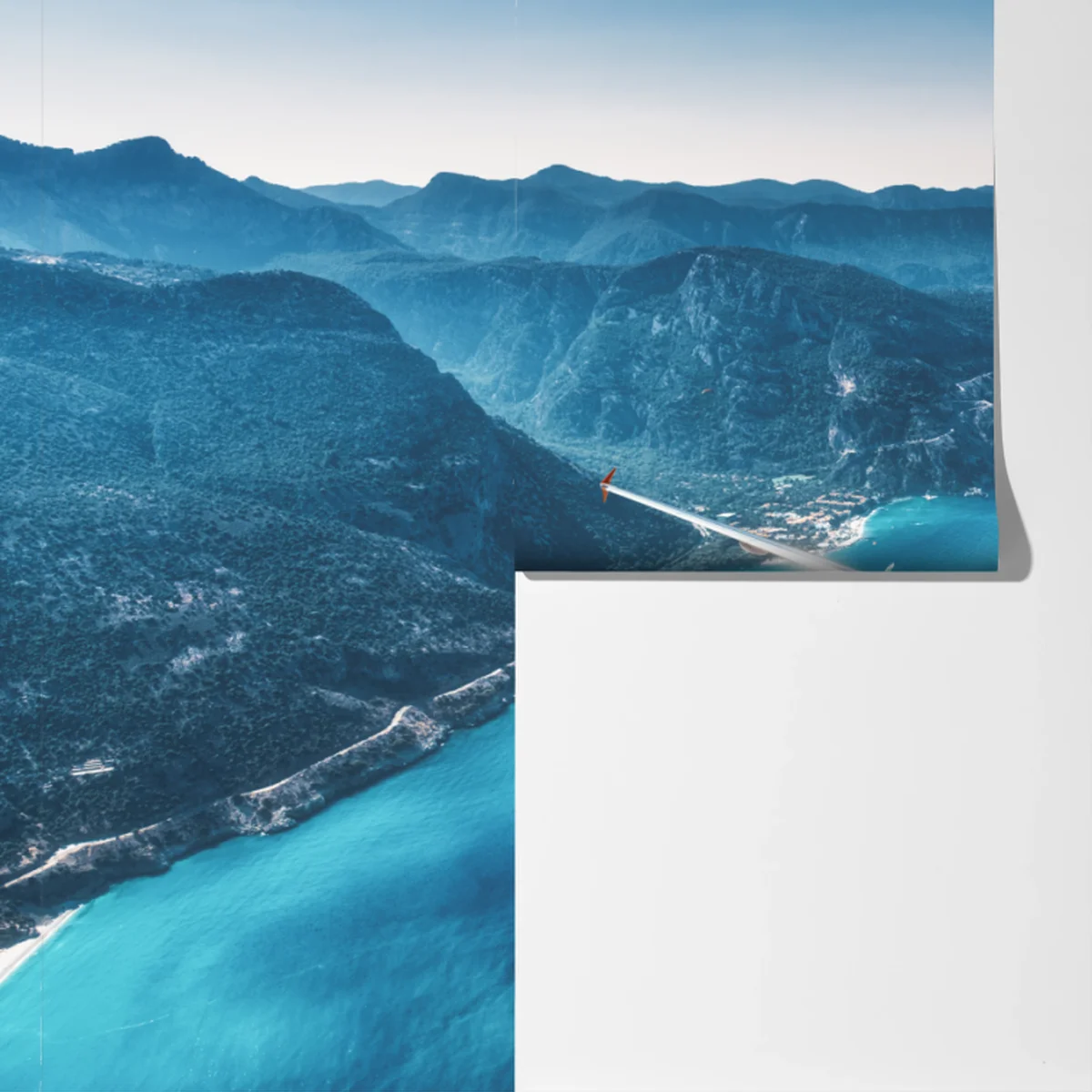 Fototapete küstenflug über türkisblauem meer Fototapete küstenflug über türkisblauem meer