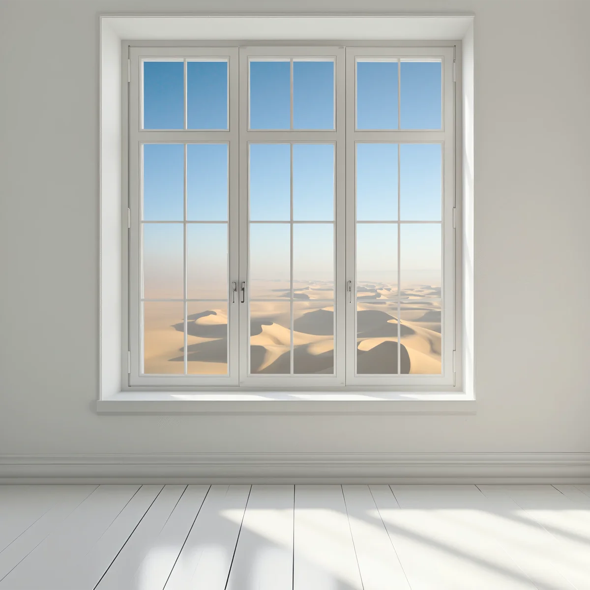 Fensteraufkleber endlose wüstendünen unter blauem himmel Fensteraufkleber endlose wüstendünen unter blauem himmel