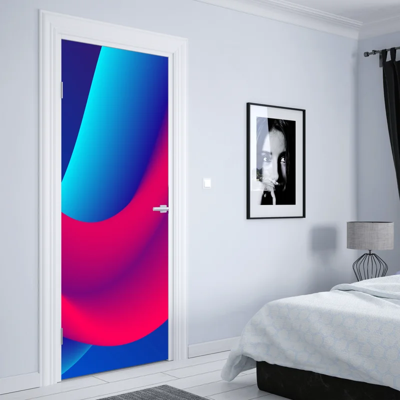 Türaufkleber leuchtende fließende verlaufswellen