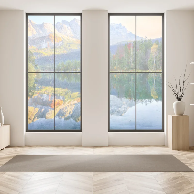 Fensteraufkleber herbstliche spiegelung am Eibsee bei Zugspitze