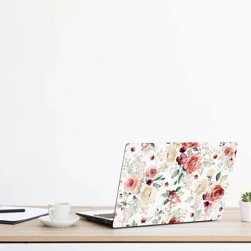 Laptop-Aufkleber zartes aquarell rosenmuster