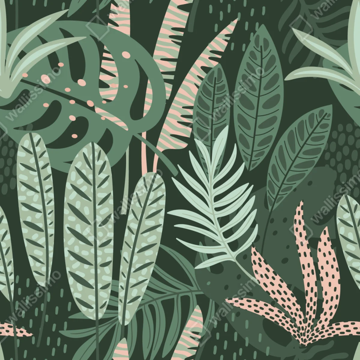 Naklejka na okno tropikalny wzór liściowy Naklejka na okno tropikalny wzór liściowy