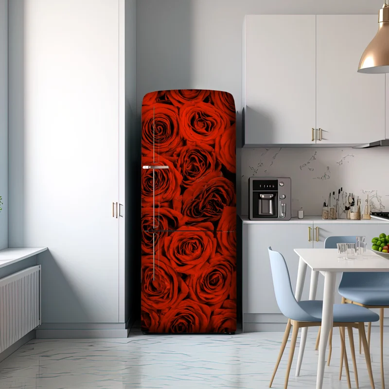 Kühlschrankaufkleber prächtiger strauß roter rosen