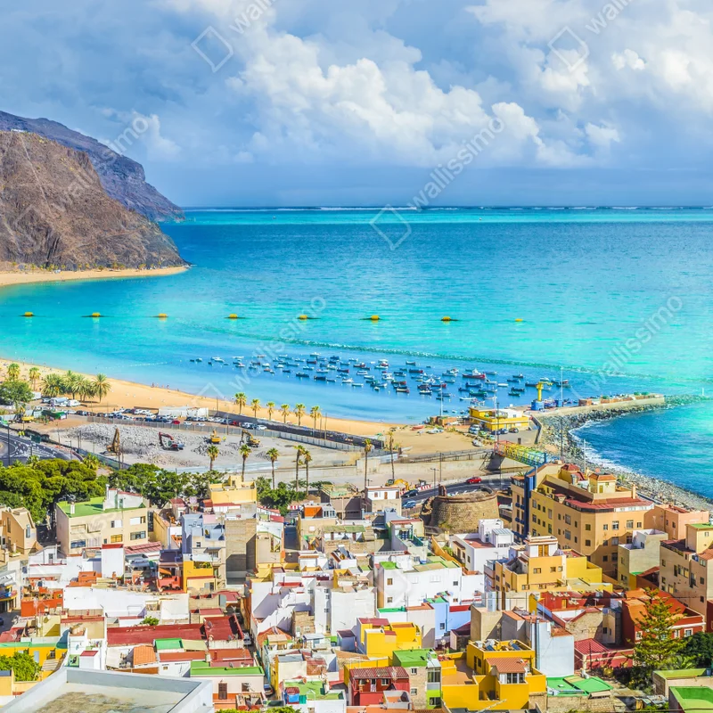 Leinwandbild panorama des Strandes Las Teresitas, Teneriffa Leinwandbild panorama des Strandes Las Teresitas, Teneriffa