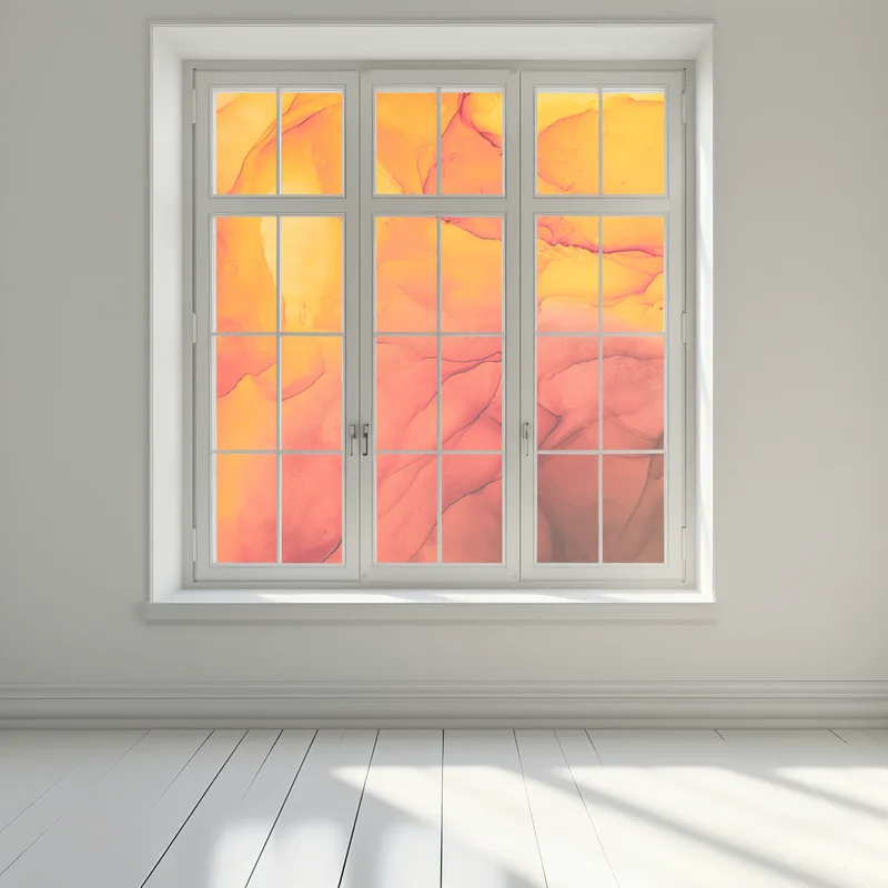 Fensteraufkleber lebendige orange abstrakte alkoholkunst Fensteraufkleber lebendige orange abstrakte alkoholkunst