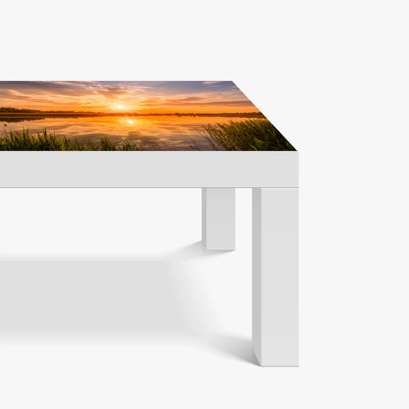 Tischaufkleber und Schreibtischaufkleber goldener sonnenuntergang über idyllischem see Tischaufkleber und Schreibtischaufkleber goldener sonnenuntergang über idyllischem see