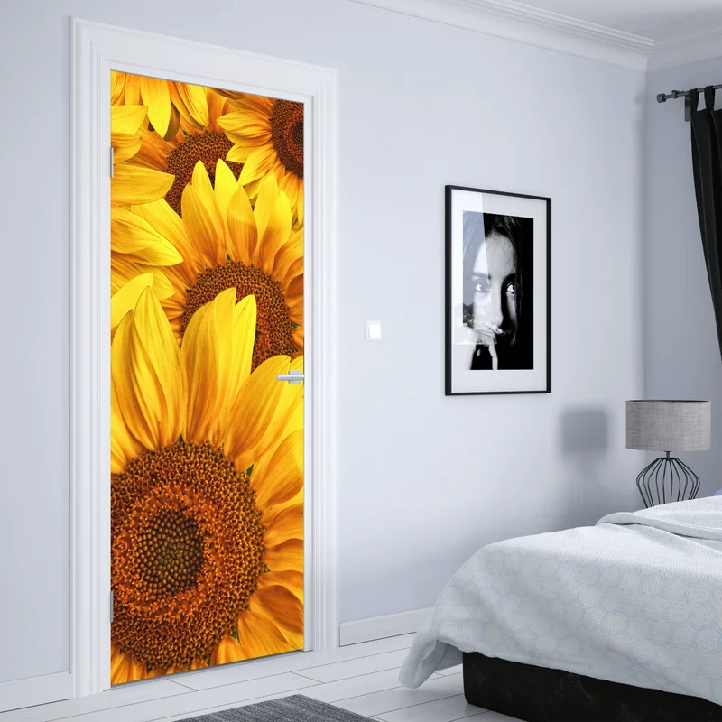 Türaufkleber goldene sonnenblumen