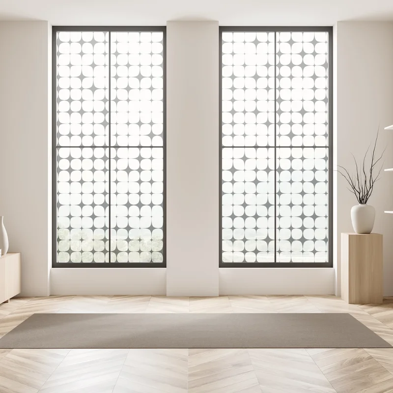 Fensteraufkleber monochromes geometrisches punktmuster