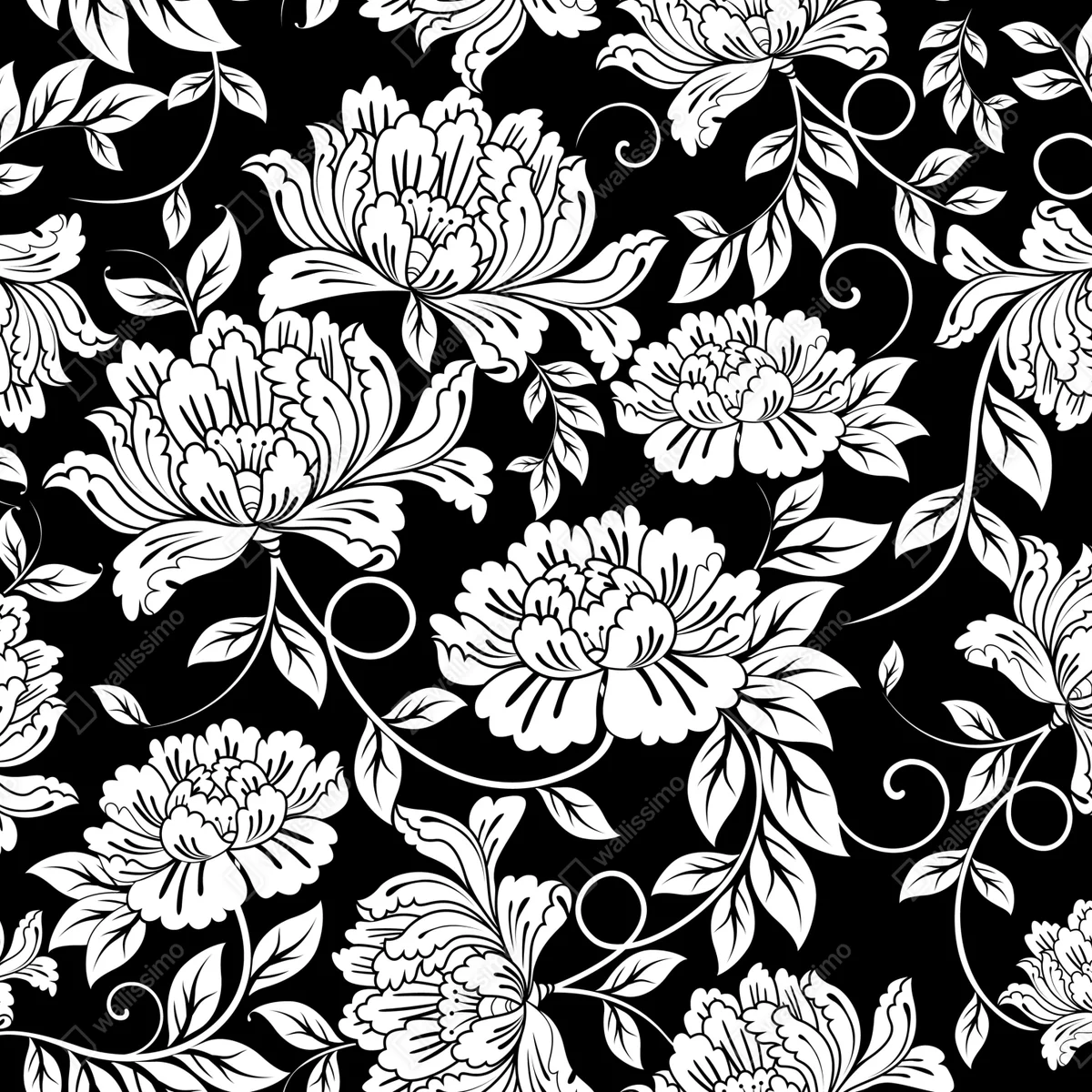 Fensteraufkleber monochromes blumenmuster Fensteraufkleber monochromes blumenmuster