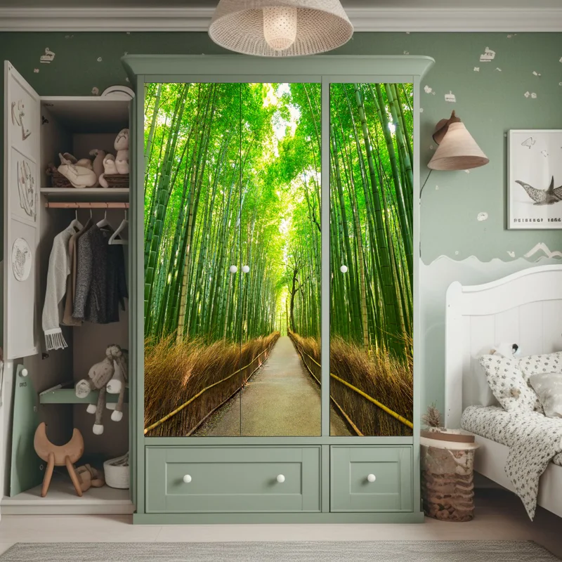 Schrankaufkleber ruhiger bambusweg in Kyoto