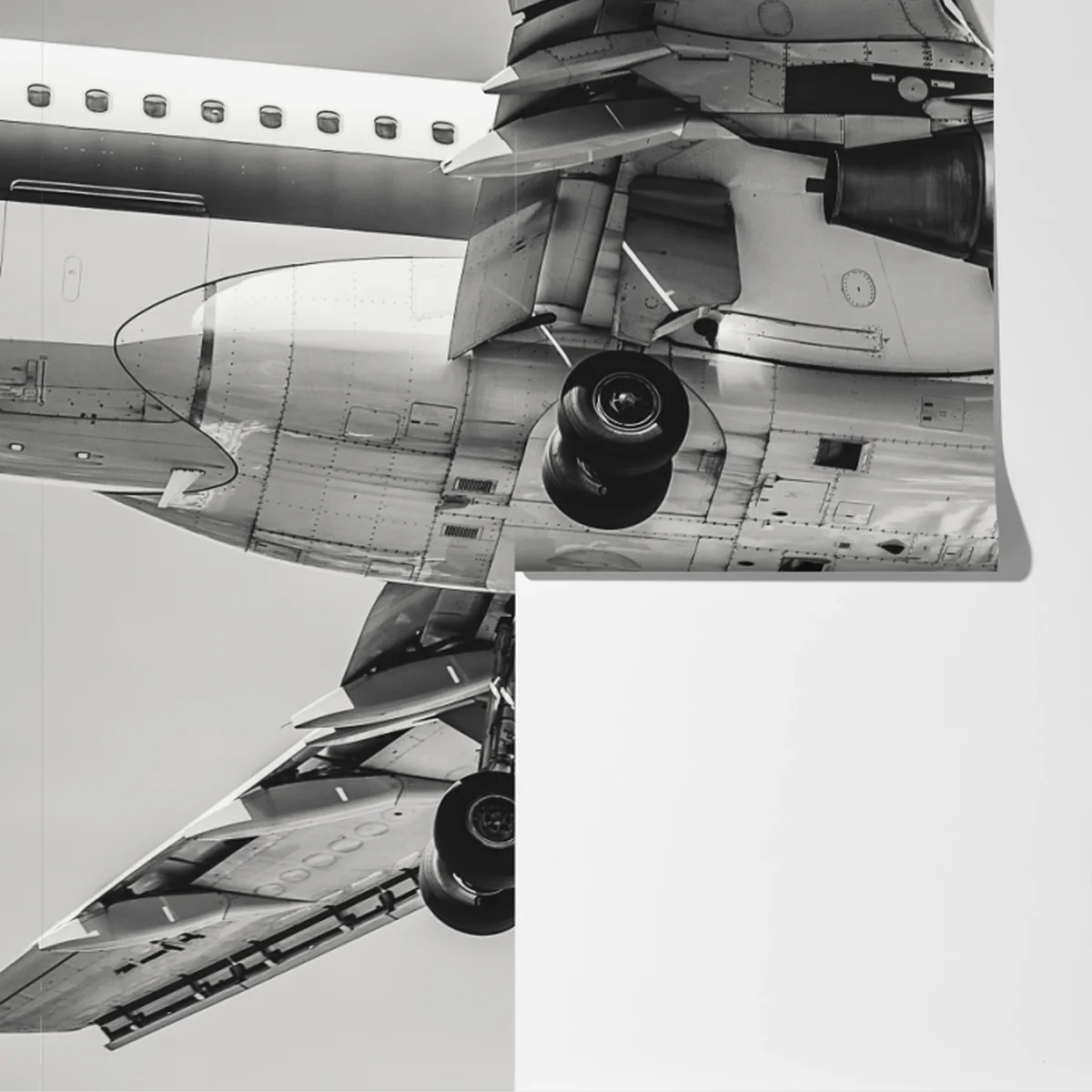 Fototapete nahaufnahme der unterseite eines flugzeugs Fototapete nahaufnahme der unterseite eines flugzeugs