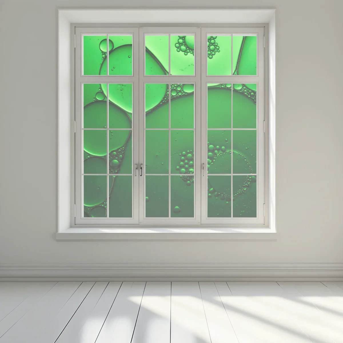 Fensteraufkleber grüne blasen abstrakte komposition Fensteraufkleber grüne blasen abstrakte komposition