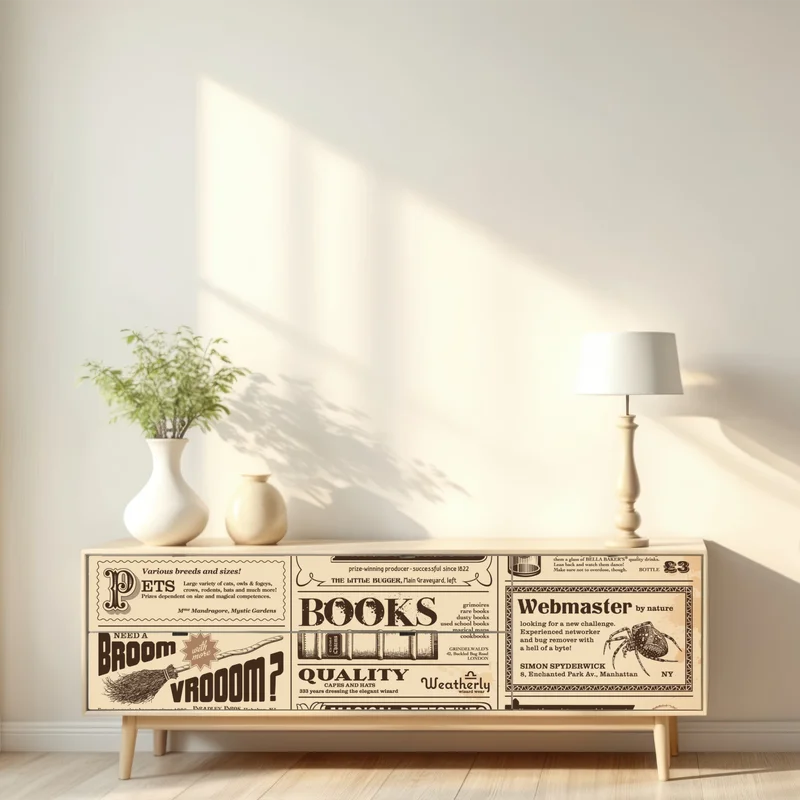 Repositionierbarer Aufkleber collage alter magischer anzeigen