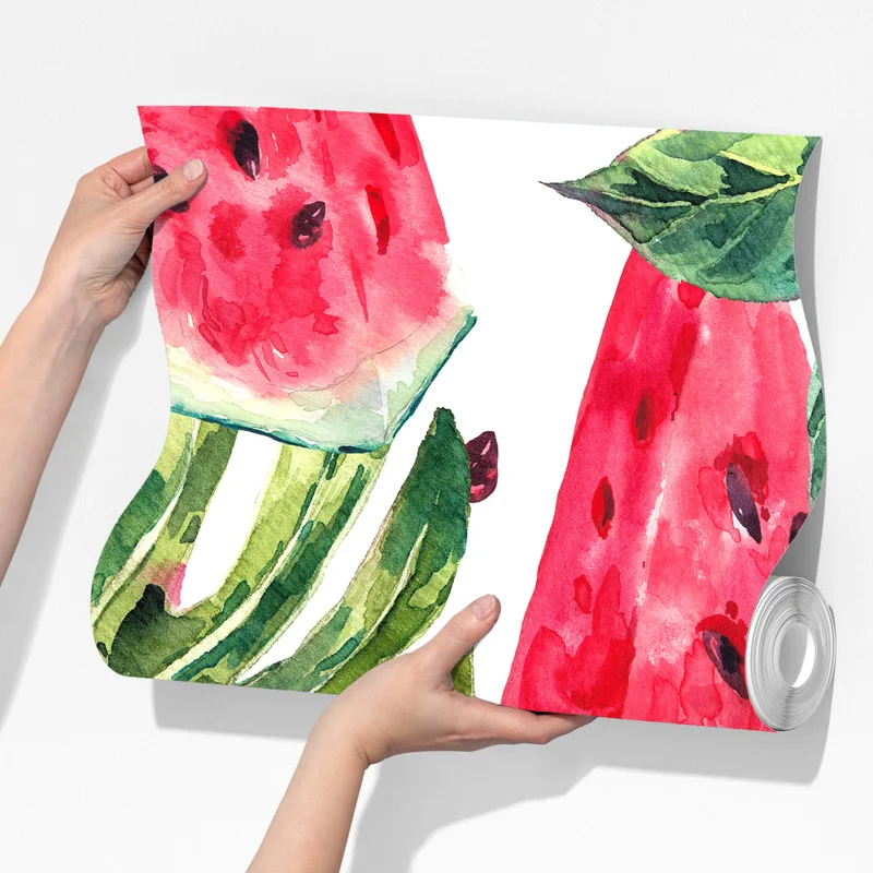 Fototapete aquarell wassermelonen sommermuster Fototapete aquarell wassermelonen sommermuster