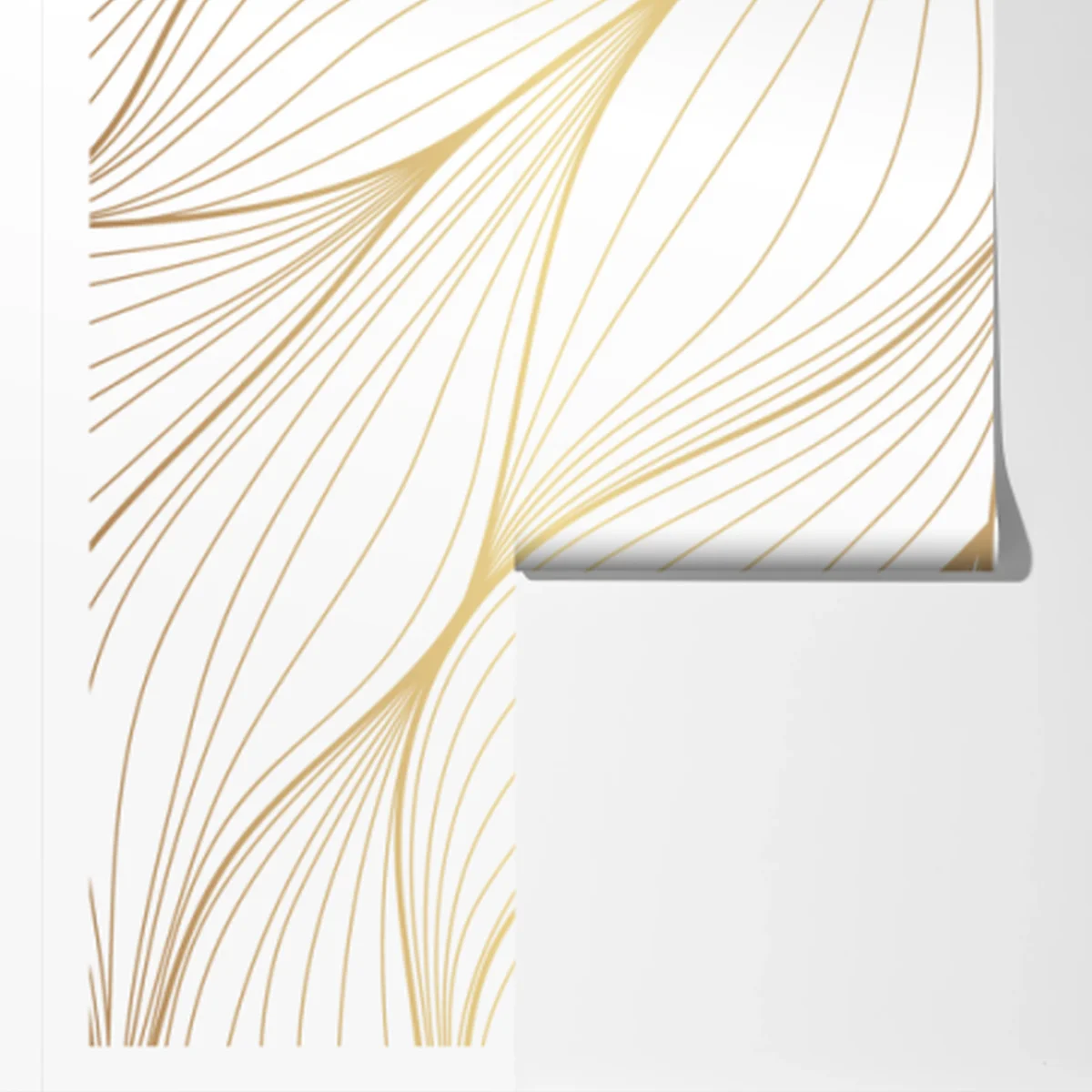 Fototapete goldene fließende linien abstraktes design Fototapete goldene fließende linien abstraktes design