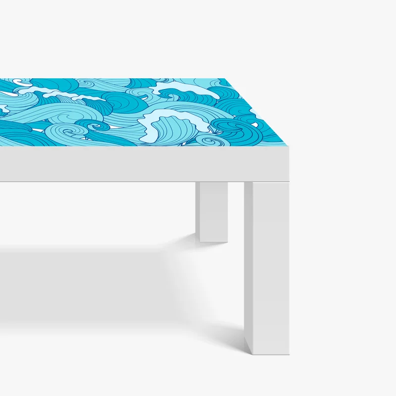 Tischaufkleber und Schreibtischaufkleber blaue ozeanwellen illustration Tischaufkleber und Schreibtischaufkleber blaue ozeanwellen illustration