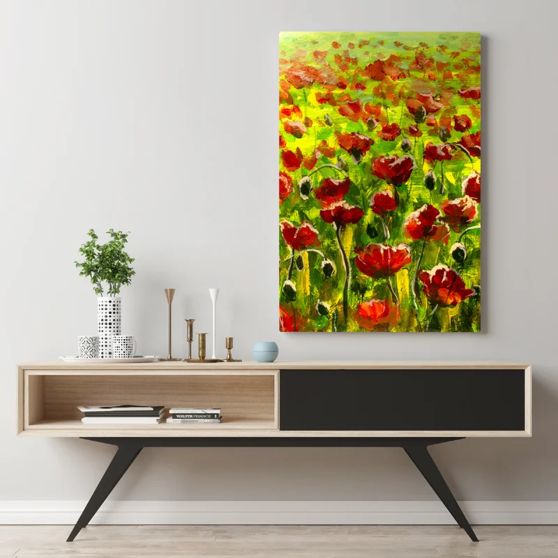 Leinwandbild feld roter mohnblumen Leinwandbild feld roter mohnblumen
