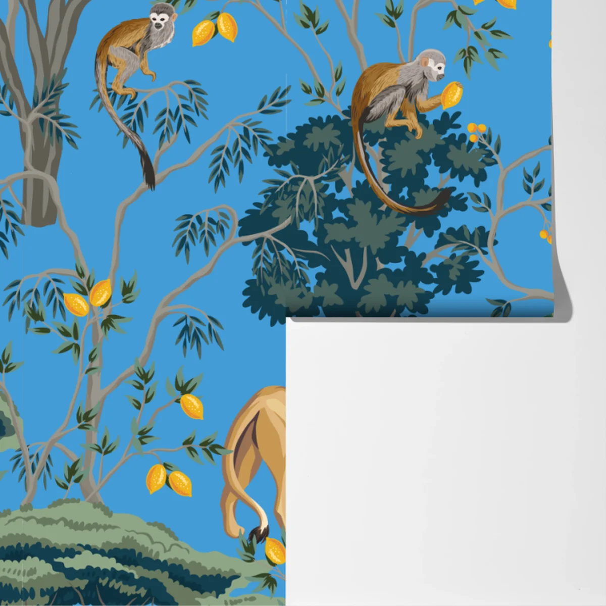 Fototapete exotisches tiermuster auf blauem hintergrund Fototapete exotisches tiermuster auf blauem hintergrund