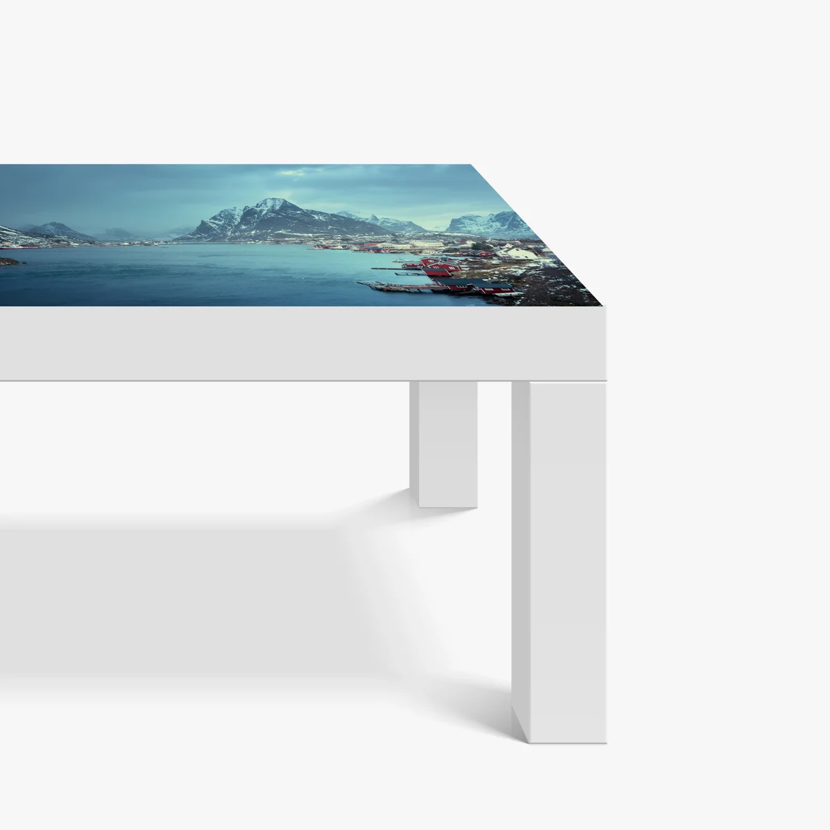 Tischaufkleber und Schreibtischaufkleber Reine winterlicher fjord in den Lofoten • Tischaufkleber bei Wallnifity® Tischaufkleber und Schreibtischaufkleber Reine winterlicher fjord in den Lofoten • Tischaufkleber bei Wallnifity®