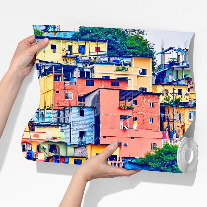 Fototapete bunte häuser von Las Peñas am Santa Ana hügel, Guayaquil Fototapete bunte häuser von Las Peñas am Santa Ana hügel, Guayaquil