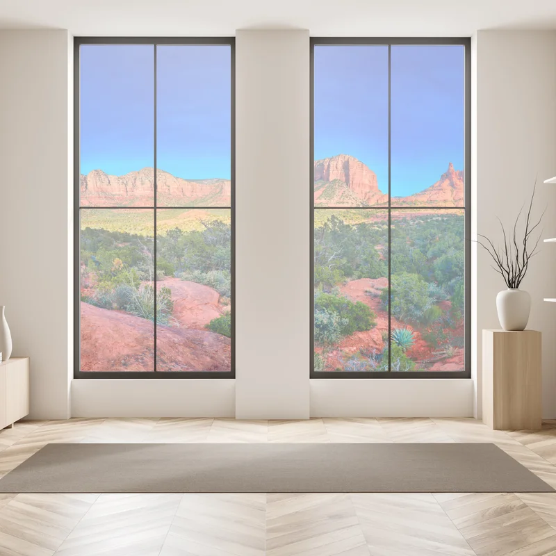 Naklejka na okno panoramiczny widok na Bell Rock i Courthouse Butte, Sedona