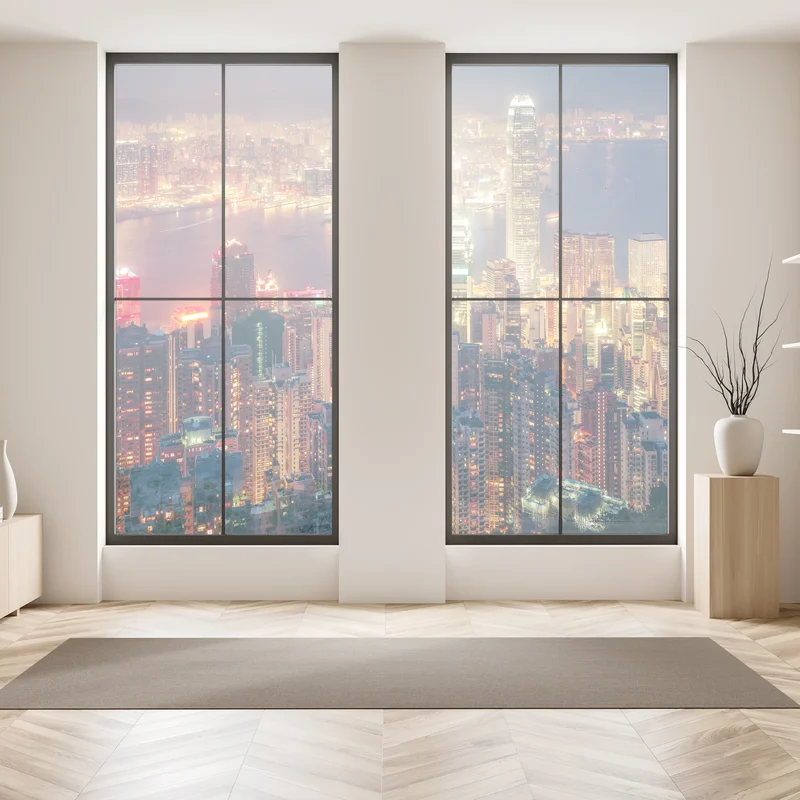 Naklejka na okno Hongkong nocny widok ze szczytu Victoria Peak