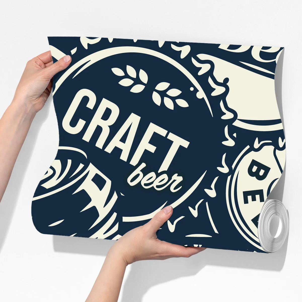 Fototapete muster mit craft-bier kronkorken Fototapete muster mit craft-bier kronkorken