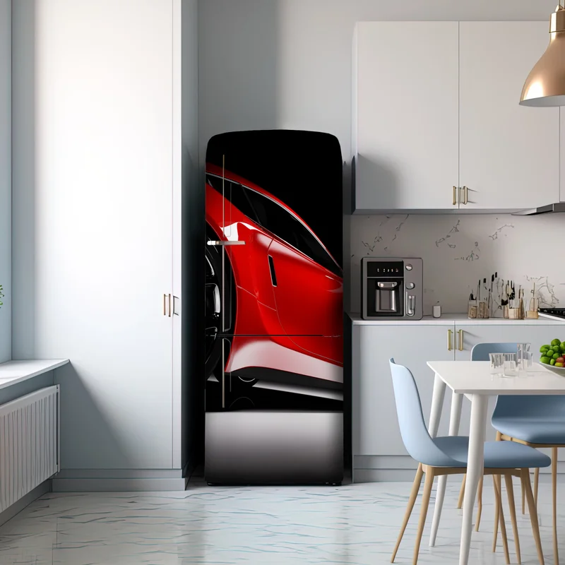 Kühlschrankaufkleber nahaufnahme eines roten sportwagens Kühlschrankaufkleber nahaufnahme eines roten sportwagens